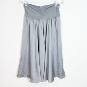 CABI CONVERTIBLE BALLET SKIRT GRAY SILVER FLOWY STRAPLESS DRESS STYLE 241 SMALL